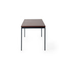 Modern 47.2in & 59in Dining Table Dark Wood Top with Black Legs