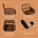 Set of 2 Swivel Armchair with Ergonomic Backrest – Vintage Brown Suede Fabric