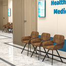 Set of 2 Swivel Armchair with Ergonomic Backrest – Vintage Brown Suede Fabric