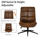 Ergonomic Swivel Chair with 5.1-Inch Thick Cushion &amp; Adjustable Height – Vintage Suede Brown Design for Home, Office, and Relaxation Spaces