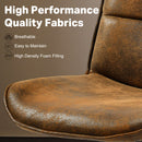 Ergonomic Swivel Chair with 5.1-Inch Thick Cushion &amp; Adjustable Height – Vintage Suede Brown Design for Home, Office, and Relaxation Spaces