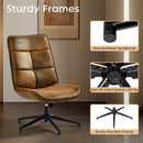 Ergonomic Swivel Chair with 5.1-Inch Thick Cushion &amp; Adjustable Height – Vintage Suede Brown Design for Home, Office, and Relaxation Spaces