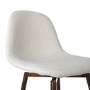 26In Set of 2 Modern Fabric Counter Stool with Walnut Metal Legs – Beige