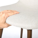 26In Set of 2 Modern Fabric Counter Stool with Walnut Metal Legs – Beige