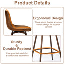 Counter Stool with Suede Brown Upholstery, Walnut Metal Leg, 360° Swivel – Ideal for Kitchens and Bars