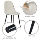 Modern 5-Piece Dining Set with Beige Upholstered Chairs