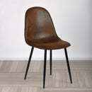 Set of 4 Modern Faux Suede Dining Chair with Metal Legs