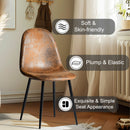 Set of 4 Modern Faux Suede Dining Chair with Metal Legs