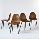 Set of 4 Modern Faux Suede Dining Chair with Metal Legs