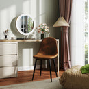 Set of 4 Modern Faux Suede Dining Chair with Metal Legs