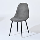 Set of 4 Terry Fabric Swivel Armchair – Grey Polyester Fabric, Ergonomic Design, and Non-Slip Base