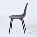 Set of 4 Terry Fabric Swivel Armchair – Grey Polyester Fabric, Ergonomic Design, and Non-Slip Base