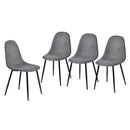 Set of 4 Terry Fabric Swivel Armchair – Grey Polyester Fabric, Ergonomic Design, and Non-Slip Base