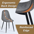 5-Piece Dining Set – Faux Marble Table with Grey Fabric Chairs | Modern & Chic