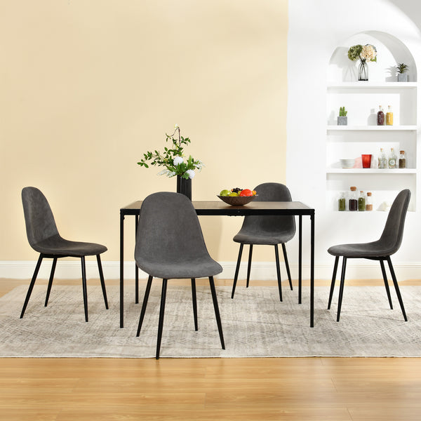 Modern Grey Scoop Back Dining Chair – Comfortable & Stylish