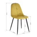 Set of 2 Charlton Velvet Swivel Chair – Ergonomic Backrest, Luxurious Yellow Velvet, Black Metal Legs&nbsp;