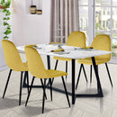 Set of 2 Charlton Velvet Swivel Chair – Ergonomic Backrest, Luxurious Yellow Velvet, Black Metal Legs&nbsp;