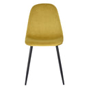 Set of 2 Charlton Velvet Swivel Chair – Ergonomic Backrest, Luxurious Yellow Velvet, Black Metal Legs&nbsp;