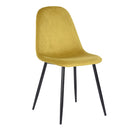 Set of 2 Charlton Velvet Swivel Chair – Ergonomic Backrest, Luxurious Yellow Velvet, Black Metal Legs&nbsp;