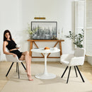 Modern Round Dining Table – Tulip-Style Pedestal Table, Available in Black & White (31.5")
