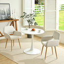 Modern Round Dining Table – Tulip-Style Pedestal Table, Available in Black & White (31.5")