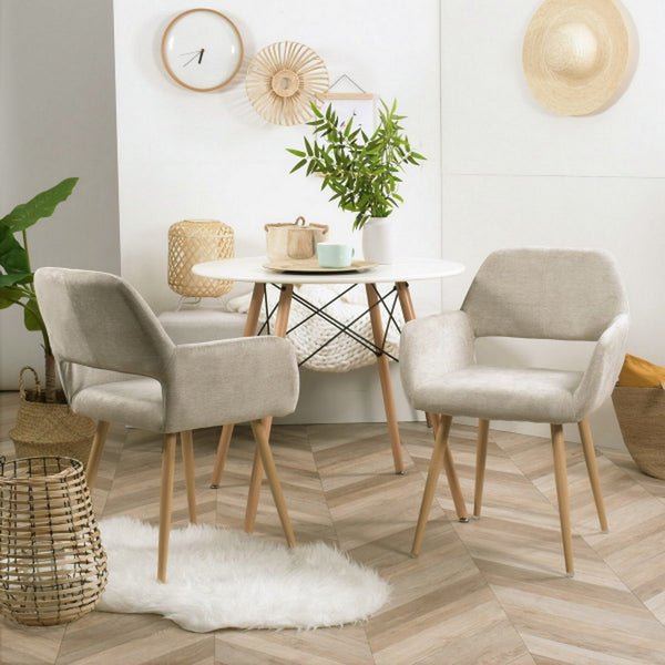 Cromwell Beige Upholstered Chair – Stylish Comfort for Any Space Set of 2