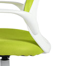 Contemporary Mesh Back Office Chair with Colorful Cushions, Lime Green/Orange