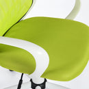 Contemporary Mesh Back Office Chair with Colorful Cushions, Lime Green/Orange