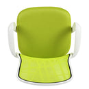 Contemporary Mesh Back Office Chair with Colorful Cushions, Lime Green/Orange