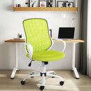 Contemporary Mesh Back Office Chair with Colorful Cushions, Lime Green/Orange