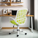 Contemporary Mesh Back Office Chair with Colorful Cushions, Lime Green/Orange