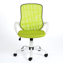 Contemporary Mesh Back Office Chair with Colorful Cushions, Lime Green/Orange