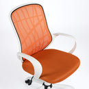 Contemporary Mesh Back Office Chair with Colorful Cushions, Lime Green/Orange