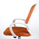 Contemporary Mesh Back Office Chair with Colorful Cushions, Lime Green/Orange