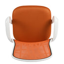 Contemporary Mesh Back Office Chair with Colorful Cushions, Lime Green/Orange