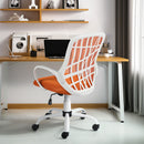 Contemporary Mesh Back Office Chair with Colorful Cushions, Lime Green/Orange