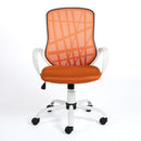 Contemporary Mesh Back Office Chair with Colorful Cushions, Lime Green/Orange