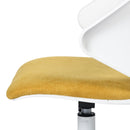 Modern Rolling Desk Chair with Adjustable Height and Soft Fabric Seat, Peppery/Yellow