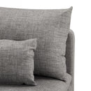 Edeline Modern Armless Lounge Chair – Upholstered in Soft Grey Fabric with Wooden Legs