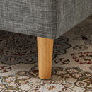 Edeline Modern Armless Lounge Chair – Upholstered in Soft Grey Fabric with Wooden Legs