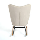Modern Rocking Chair with Upholstered Cushion, Beige