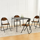 Set of 4 Foldable Grey Fabric Chair Set – GREY/PINK/BROWN