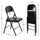 Set of 2/6 Foldable Black Metal Chairs – Heavy Duty, Ergonomic