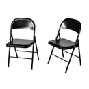 Set of 2/6 Foldable Black Metal Chairs – Heavy Duty, Ergonomic