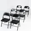 Set of 2/6 Foldable Black Metal Chairs – Heavy Duty, Ergonomic