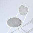 Heart-Shaped Folding Chair – 4-Pack – Comfortable &amp; Space-Saving Design (Grey, Pink, and Brown)