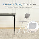 Heart-Shaped Folding Chair – 4-Pack – Comfortable &amp; Space-Saving Design (Grey, Pink, and Brown)