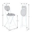 Heart-Shaped Folding Chair – 4-Pack – Comfortable &amp; Space-Saving Design (Grey, Pink, and Brown)