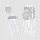 Heart-Shaped Folding Chair – 4-Pack – Comfortable &amp; Space-Saving Design (Grey, Pink, and Brown)