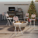 Heart-Shaped Folding Chair – 4-Pack – Comfortable &amp; Space-Saving Design (Grey, Pink, and Brown)